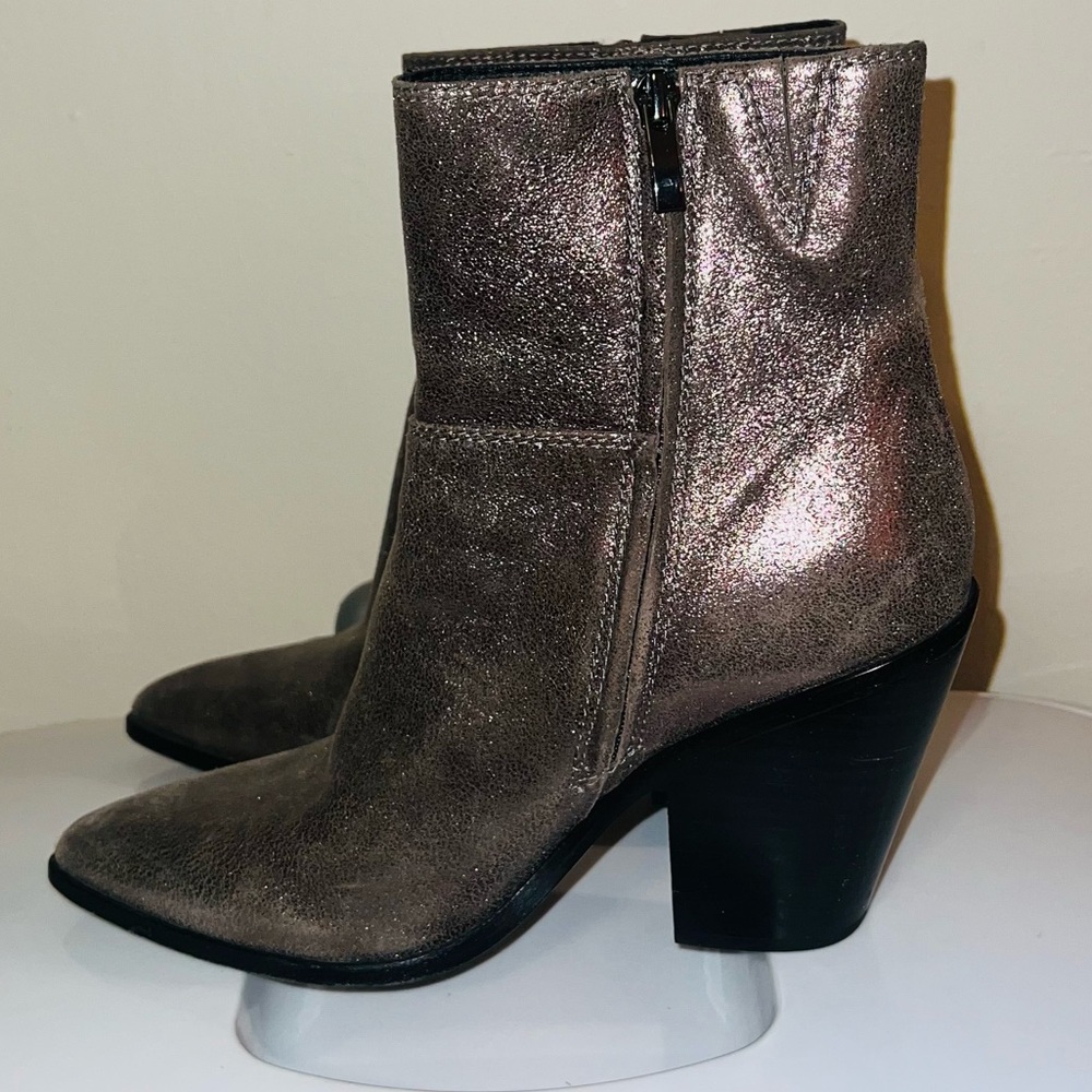 PAIGE Presley Gunmetal Metallic Leather Boot - Picture 7 of 7